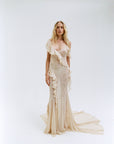 OPHELIA MAXI DRES IN ANTIQUE VISCOSE GEORGETTE - De La Vali