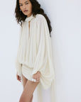 MAITE MINI DRESS IN IVORY CHIFFON - De La Vali