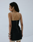 KASAI MINI DRESS IN BLACK TWILL - De La Vali
