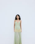ESTELA MAXI DRESS IN MINT GREEN VISCOSE GEORGETTE - De La Vali