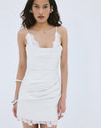 KASAI MINI DRESS IN IVORY TWILL - De La Vali