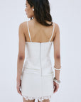 KASAI MINI DRESS IN IVORY TWILL - De La Vali