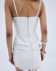 KASAI MINI DRESS IN IVORY TWILL - De La Vali