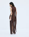 MENORCA TOP IN BROWN VISCOSE GEORGETTE - De La Vali