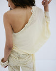 ELIA TOP IN ANTIQUE YELLOW POLYESTER CHIFFON - De La Vali