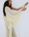 BONITA HEADSCARF IN ANTIQUE YELLOW COTTON LACE - De La Vali