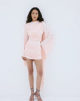 PERISA MINI DRESS IN BABY PINK SPANDEX JERSEY - De La Vali