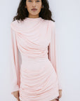 PERISA MINI DRESS IN BABY PINK SPANDEX JERSEY - De La Vali