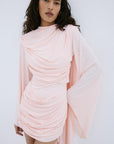 PERISA MINI DRESS IN BABY PINK SPANDEX JERSEY - De La Vali