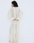 AGAPITO SKIRT IN CREAM POLY CHIFFON - De La Vali
