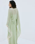 EVITA MAXI DRESS IN MINT GREEN VISCOSE GEORGETTE - De La Vali