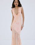 BAILA MIDI DRESS IN ROSA PALO PINK VISCOSE GEORGETTE - De La Vali