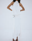 VIDA MIDI DRESS IN IVORY SPANDEX JERSEY - De La Vali