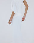 TITAN MAXI DRESS IN IVORY SPANDEX JERSEY - De La Vali