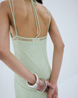 CALIMA MAXI DRESS IN MINT GREEN FINE LACE - De La Vali