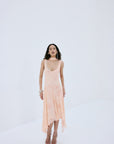 AURORA MIDI DRESS IN ROSA PALO PINK VISCOSE GEORGETTE - De La Vali