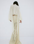 PASION SKIRT IN ANTIQUE YELLOW NYLON LACE - De La Vali