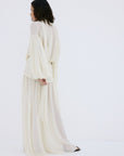 AGAPITO SKIRT IN CREAM POLY CHIFFON - De La Vali