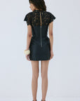 CATALINA MINI DRESS IN BLACK TWILL - De La Vali