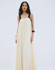CARMELA MAXI DRESS IN CREAM VISCOSE GEORGETTE - De La Vali