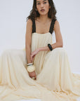 CARMELA MAXI DRESS IN CREAM VISCOSE GEORGETTE - De La Vali