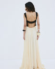 CARMELA MAXI DRESS IN CREAM VISCOSE GEORGETTE - De La Vali