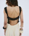 CARMELA MAXI DRESS IN CREAM VISCOSE GEORGETTE - De La Vali
