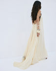 CARMELA MAXI DRESS IN CREAM VISCOSE GEORGETTE - De La Vali