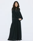 SOLANA MAXI DRESS IN BLACK POLY CHIFFON - De La Vali