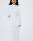 PERISA MAXI DRESS IN IVORY SPANDEX JERSEY - De La Vali