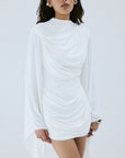 PERISA MINI DRESS IN IVORY SPANDEX JERSEY - De La Vali