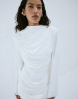 PERISA MINI DRESS IN IVORY SPANDEX JERSEY - De La Vali