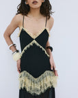 ESTELA MAXI DRESS IN BLACK VISCOSE GEORGETTE - De La Vali