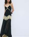 ESTELA MAXI DRESS IN BLACK VISCOSE GEORGETTE - De La Vali