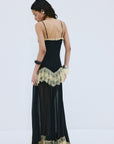 ESTELA MAXI DRESS IN BLACK VISCOSE GEORGETTE - De La Vali