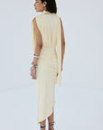 ALMA MIDI DRESS IN CREAM SPANDEX JERSEY - De La Vali