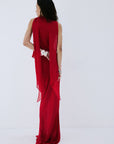 DIOSA SKIRT IN RUBY RED VISCOSE GEORGETTE - De La Vali