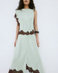 ADRIANA MIDI DRESS IN MINT GREEN DOUBLE SATIN - De La Vali