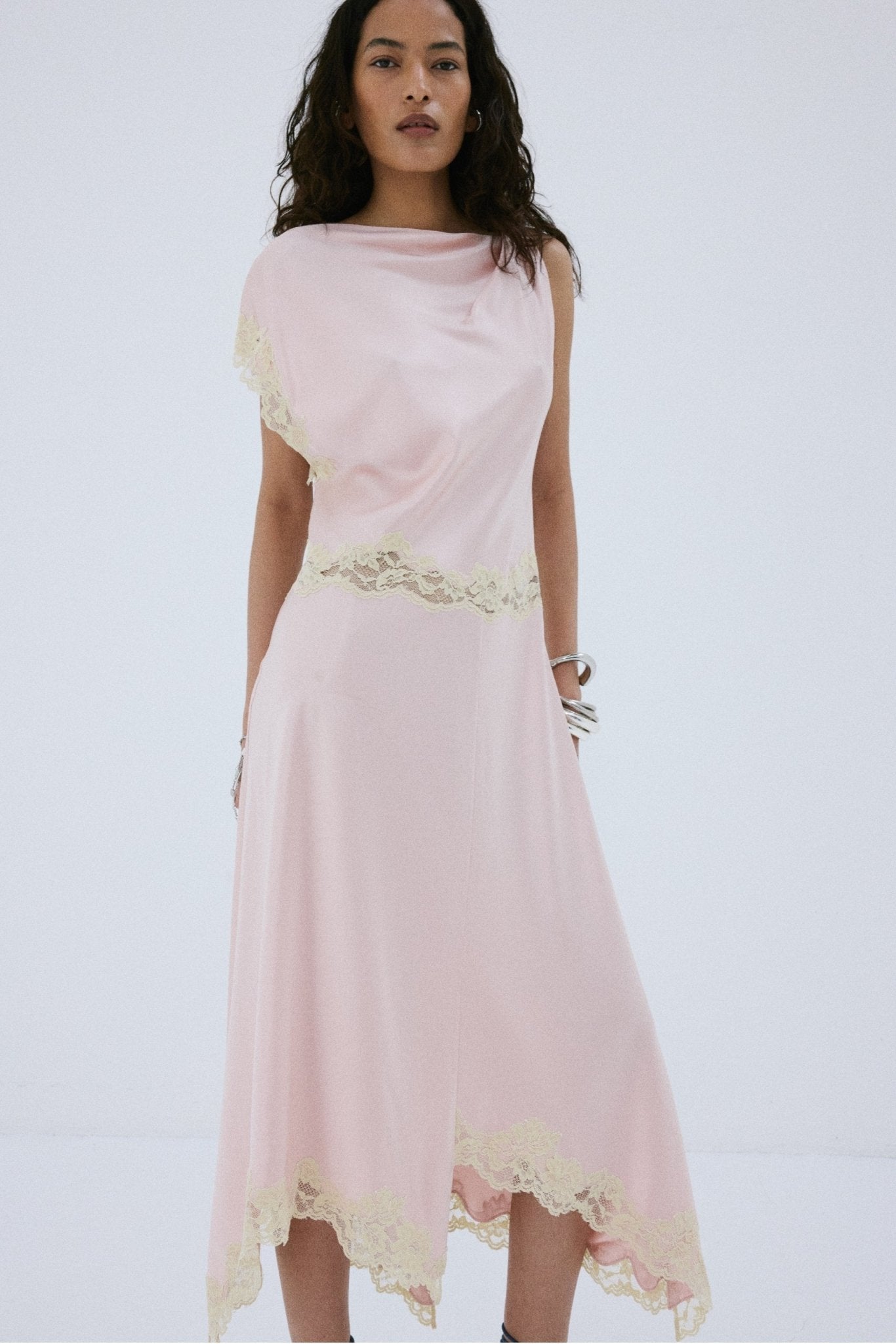 de la vali gracia striped silk-chiffon midi dress De La Vali Gracia D Silk-Chiffon Midi Dress - Stripe