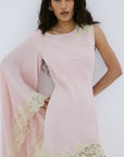 VETA MINI DRESS IN PINK CREPE DE CHINE - De La Vali