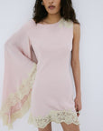 VETA MINI DRESS IN PINK CREPE DE CHINE - De La Vali