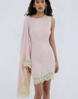 VETA MINI DRESS IN PINK CREPE DE CHINE - De La Vali