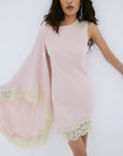 VETA MINI DRESS IN PINK CREPE DE CHINE - De La Vali