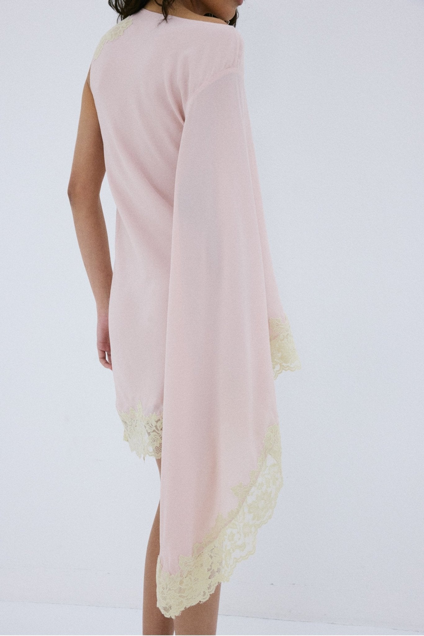 VETA MINI DRESS IN PINK CREPE DE CHINE - De La Vali