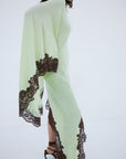 VETA MINI DRESS IN MINT GREEN CREPE DE CHINE - De La Vali