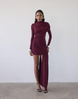RAVEL MINI DRESS IN EARTH SPANDEX JERSEY