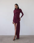 RAVEL MINI DRESS IN EARTH SPANDEX JERSEY