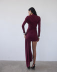 RAVEL MINI DRESS IN EARTH SPANDEX JERSEY