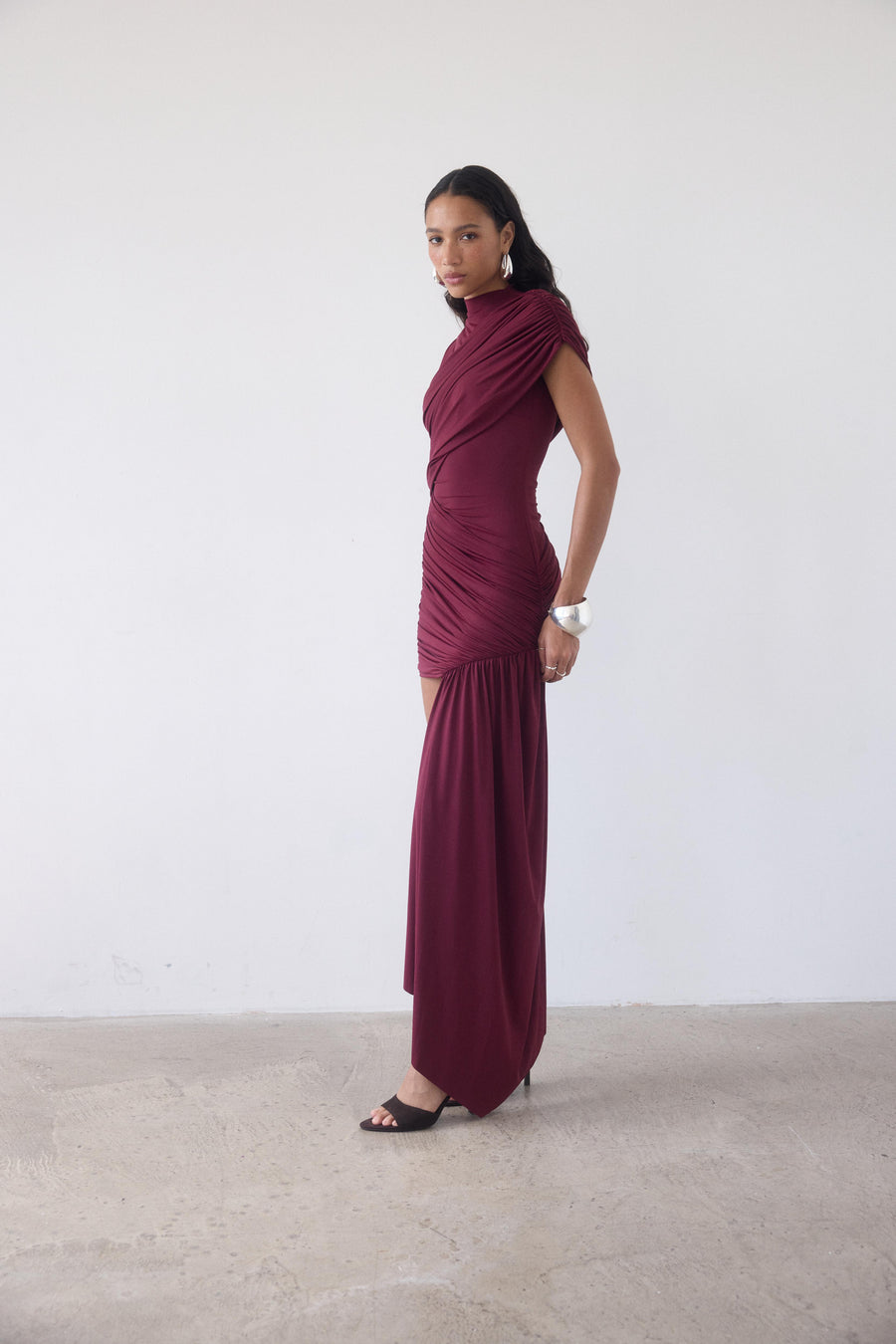 RAVENNA MINI DRESS IN EARTH SPANDEX JERSEY