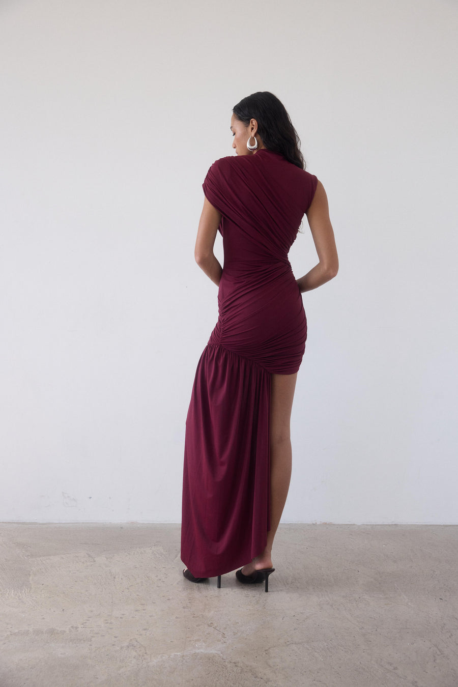 RAVENNA MINI DRESS IN EARTH SPANDEX JERSEY